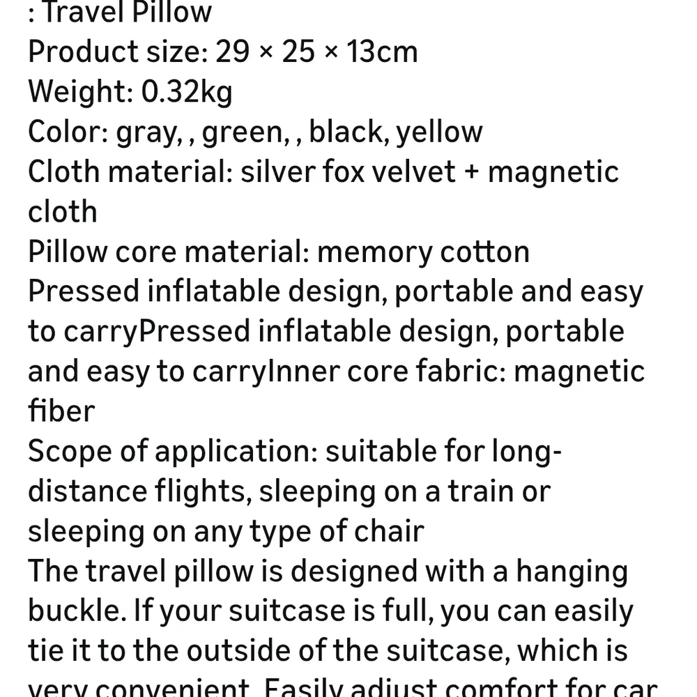 Yellow‎ and Gray Travel Pillow